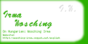 irma wosching business card